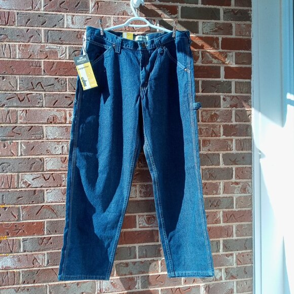 Vtg Lee dark Wash loose fit Blue Denim Carpenter jeans size in description NWT - Picture 1 of 15
